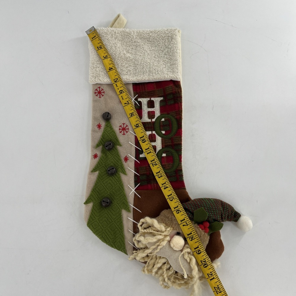 Vintage Old World Santa Felt Christmas‎ Stocking 3D Fleece Beard Knit Hat 21" - Picture 9 of 9